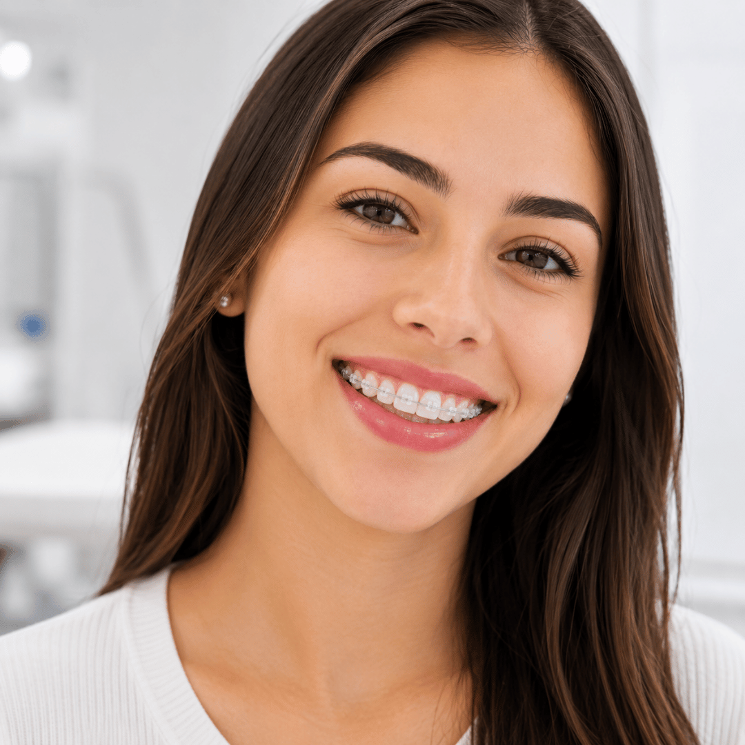 Paciente con brackets estéticos cerámicos, discretos y de bajo impacto visual